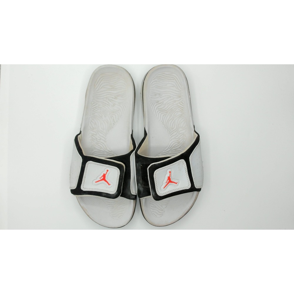 Jordan Hydro 4 Retro Slides White Black Red Jumpman Sandals Mens 11 317875-102